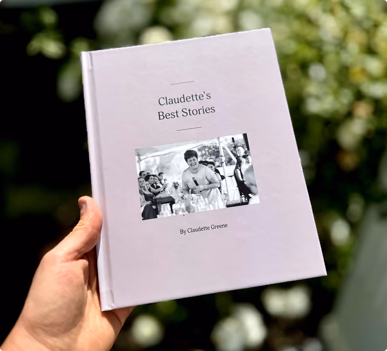 A picture of a Remento book cover, including a title, subtitle and a photo