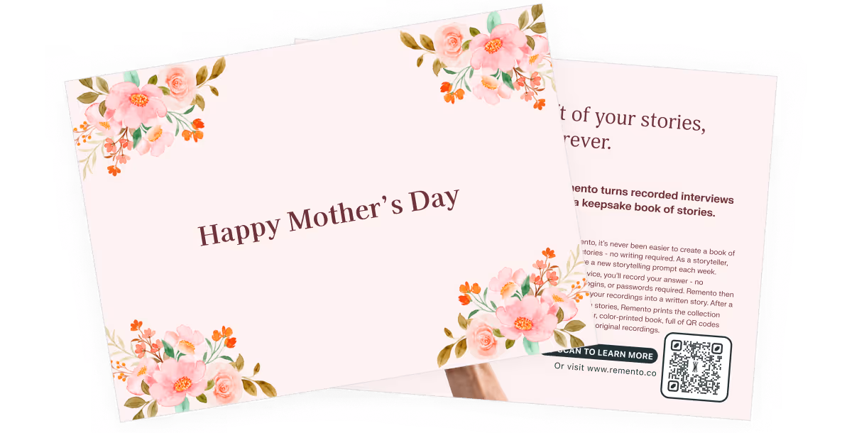 An image of the printed Remento gift card