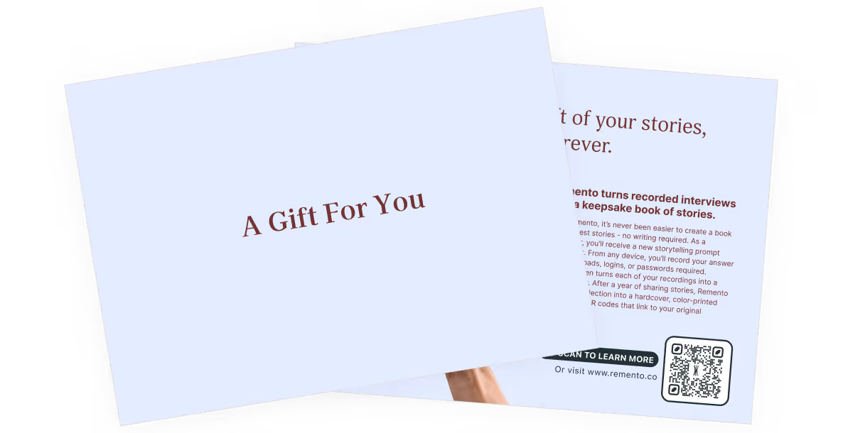 An image of the printed Remento gift card