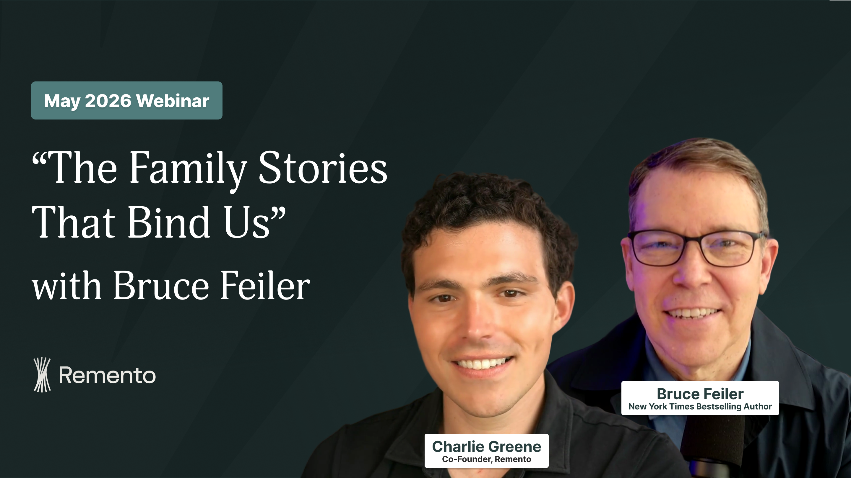 Highlights from “The Family Stories That Bind Us” with Bruce Feiler Webinar